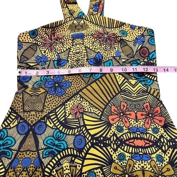 Zara Trafaluc Women's S Floral Aztec Print Halter Mini Dress - Picture 3 of 9